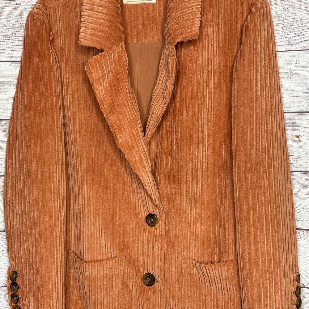 We The Free Everly Cord Blazer Coral Oversized Shacket Lined Blazer Jacket XS - Picture 5 of 10